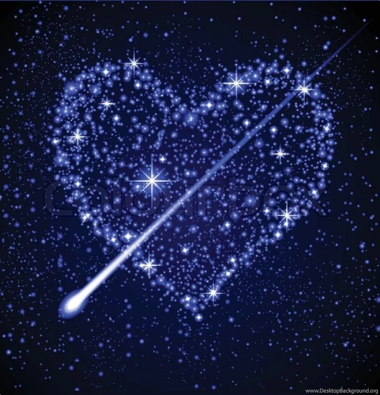Space Backgrounds Star Heart In Night Sky