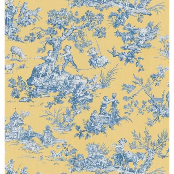 Brewster Blue Botanical Toile Wallpapers 15459578 Overstock ...