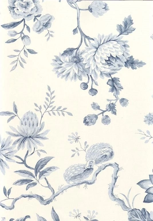 Blue Toile Wallcovering