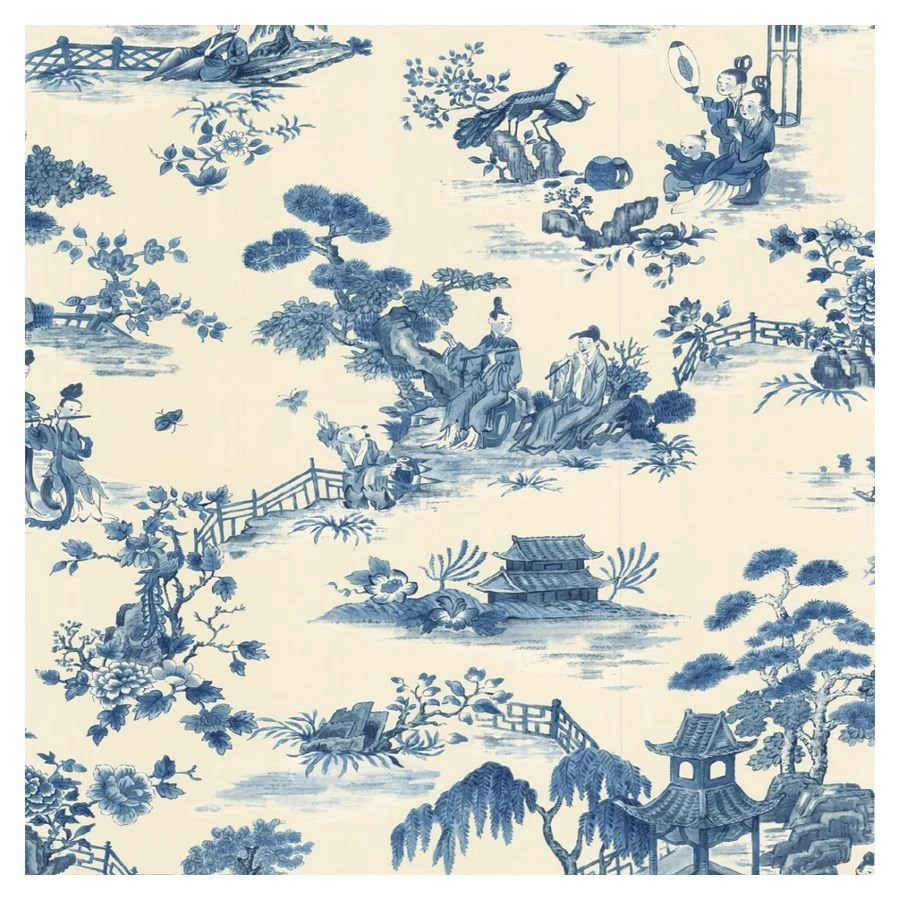 Waverly toile wallpaper.jpg Photo By Royal BD