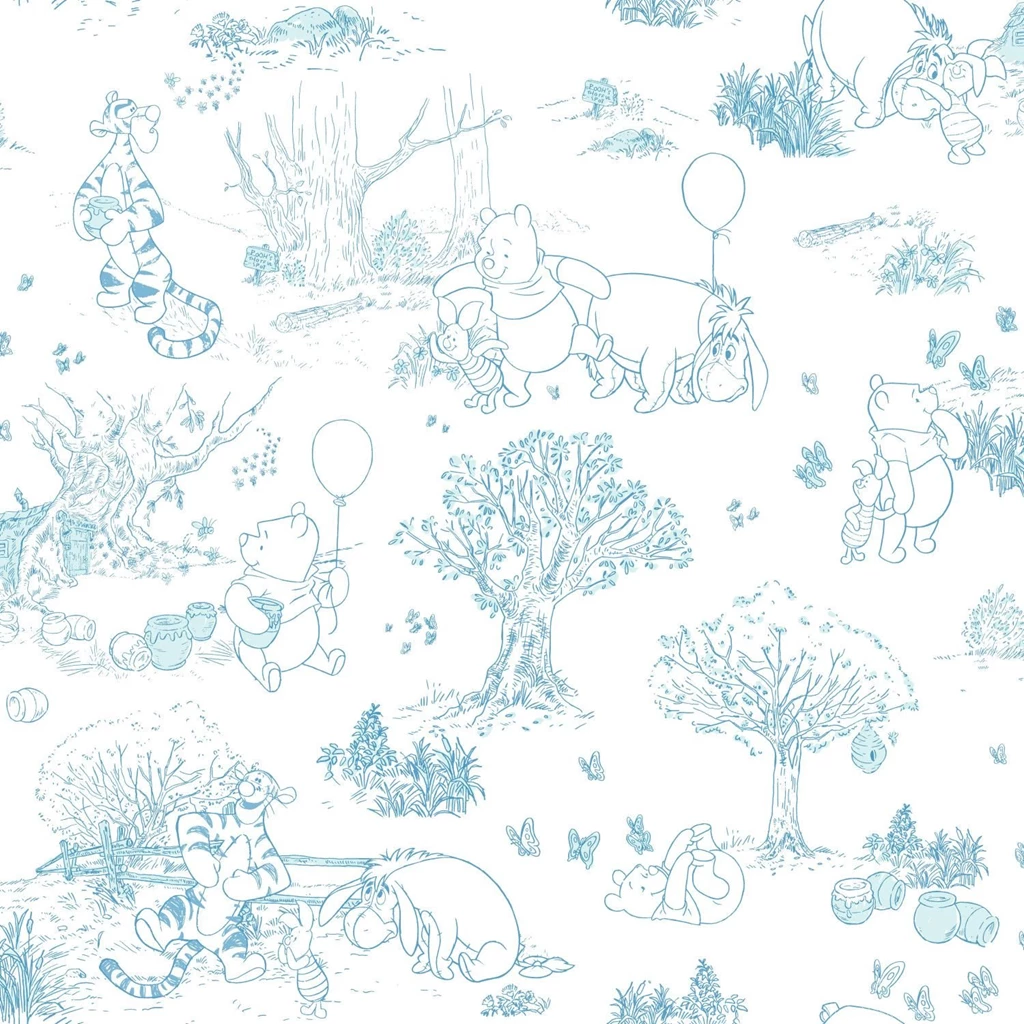 Walt Disney Kids Pooh And Friends 33' X 20.5" Toile Wallpapers ...