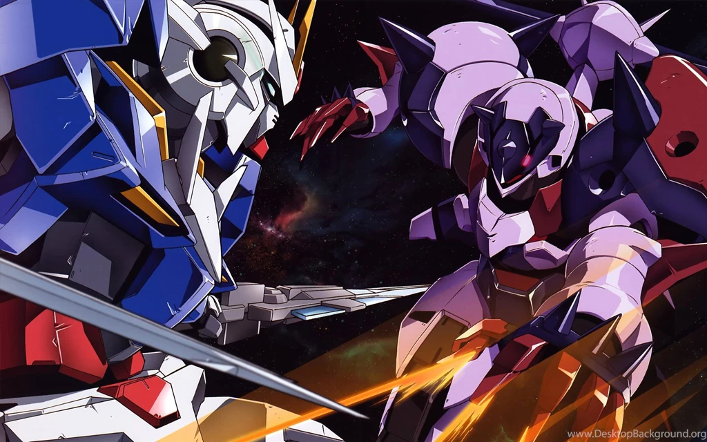 Gundam Exia Fights Gundam 00 Wallpapers