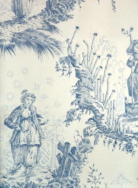 Blue Toile De Jouy Wallpapers