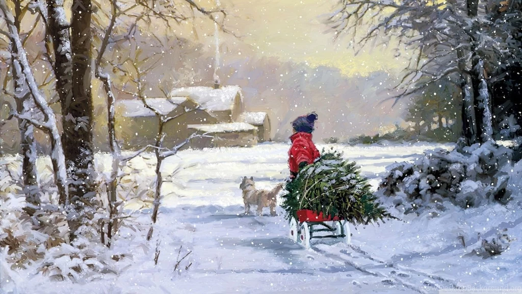 Winter Painting HD Desktop Wallpapers : Widescreen : High ...