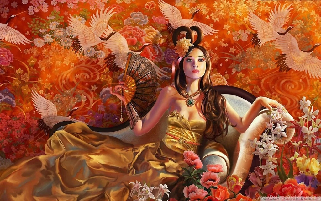 Cranes Painting HD Desktop Wallpapers : Widescreen : High ...