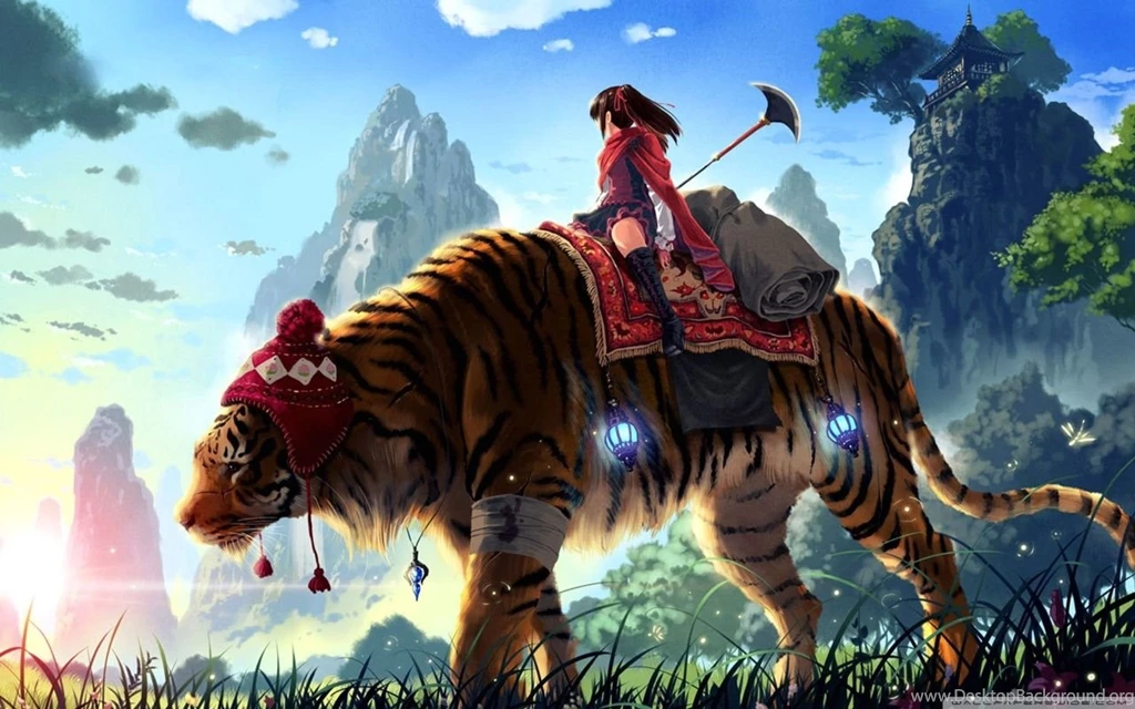 Tiger Ride Painting HD Desktop Wallpapers : High Definition ...