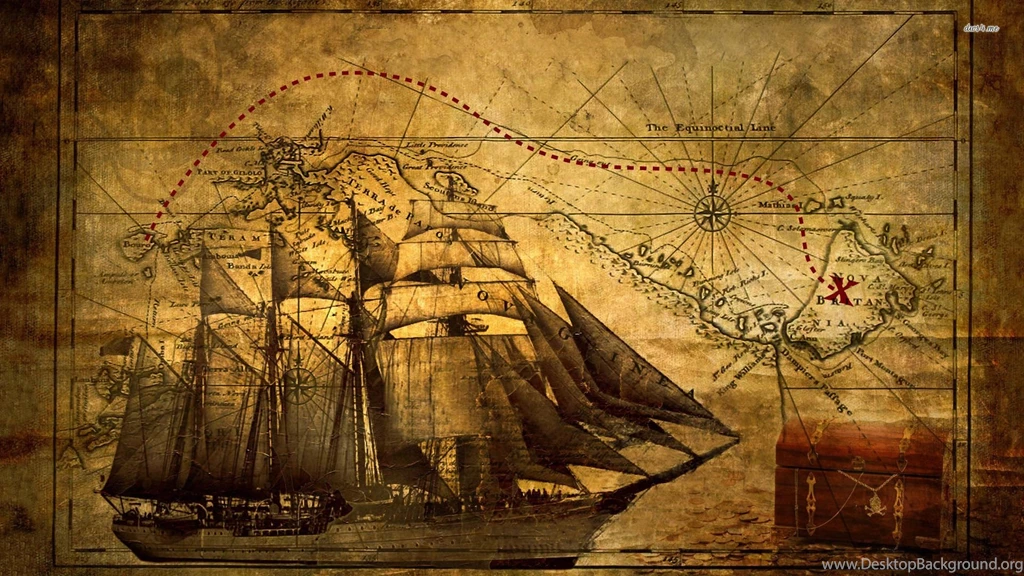 Old Ship With Map Wallpapers Digital Art Wallpapers