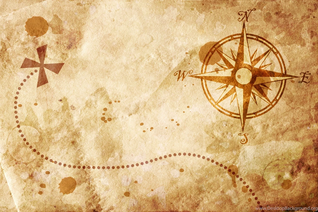 Old Map With A Compass On It Wallpapers