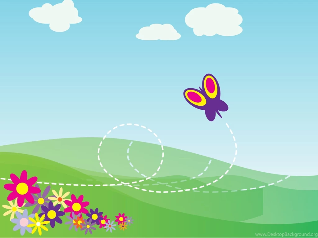 Cartoon Butterfly And Flowers Backgrounds   Flowers, Nature   PPT ...