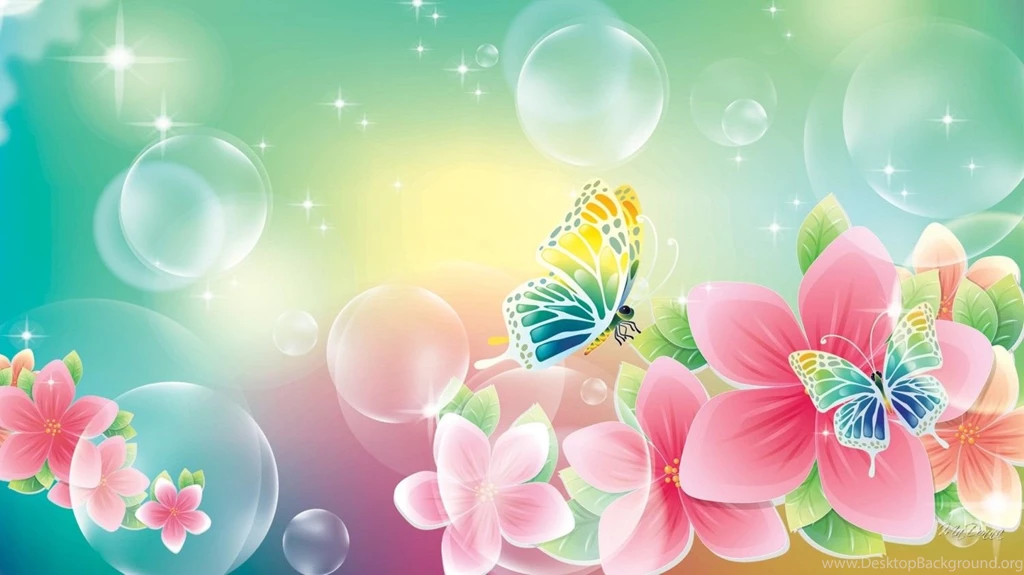 Flowers And Butterflies Abstract Wallpaper Backgrounds