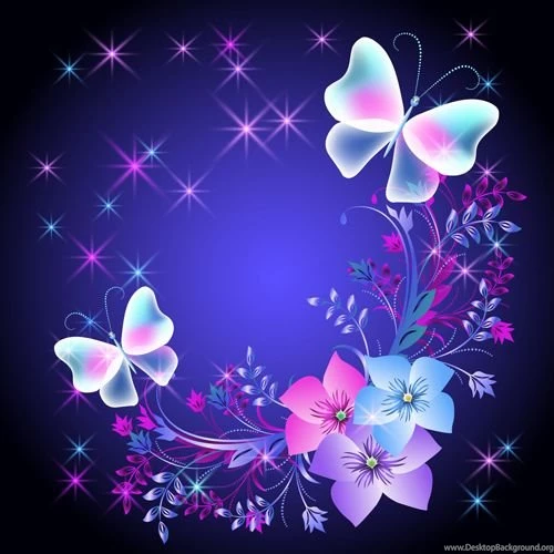 Beautiful Butterflies With Flowers Vector Backgrounds 03   Vector ...