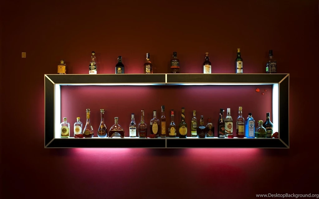 Bar Alcohol Shelf Drinks Bottles