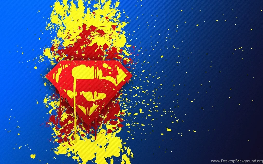 DC Comics, Superman, Superman Logo, Blue Background, Paint ...