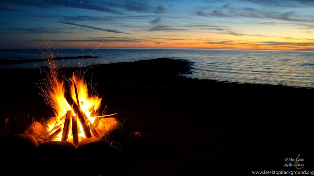 Fire On The Beach Night 1920x1080 Hd Wallpapers And Free Stock