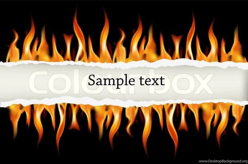 Fire Flame On A Black Background. Vector Illustration.