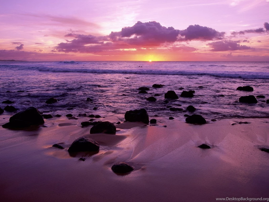 Wallpapers Sea, Beach, Sunset, Clouds, USA, Hawaii, Rock, Molokai ...