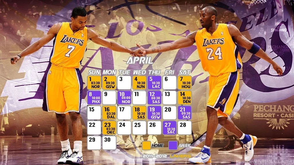 LA Lakers Schedule April 2012 Wallpapers