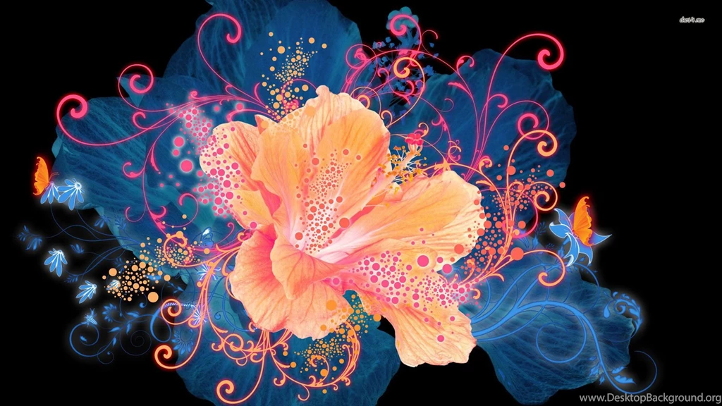 Coral Hibiscus Wallpapers Digital Art Wallpapers