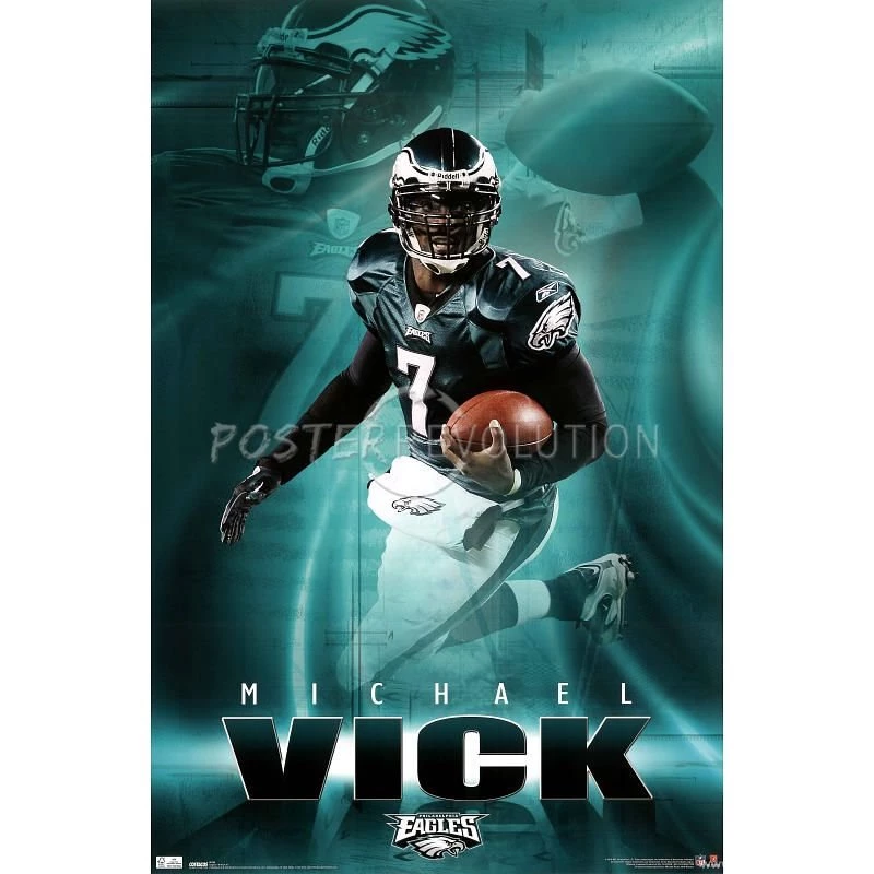 Philadelphia Eagles Michael Vick Sports Poster Print 22x34