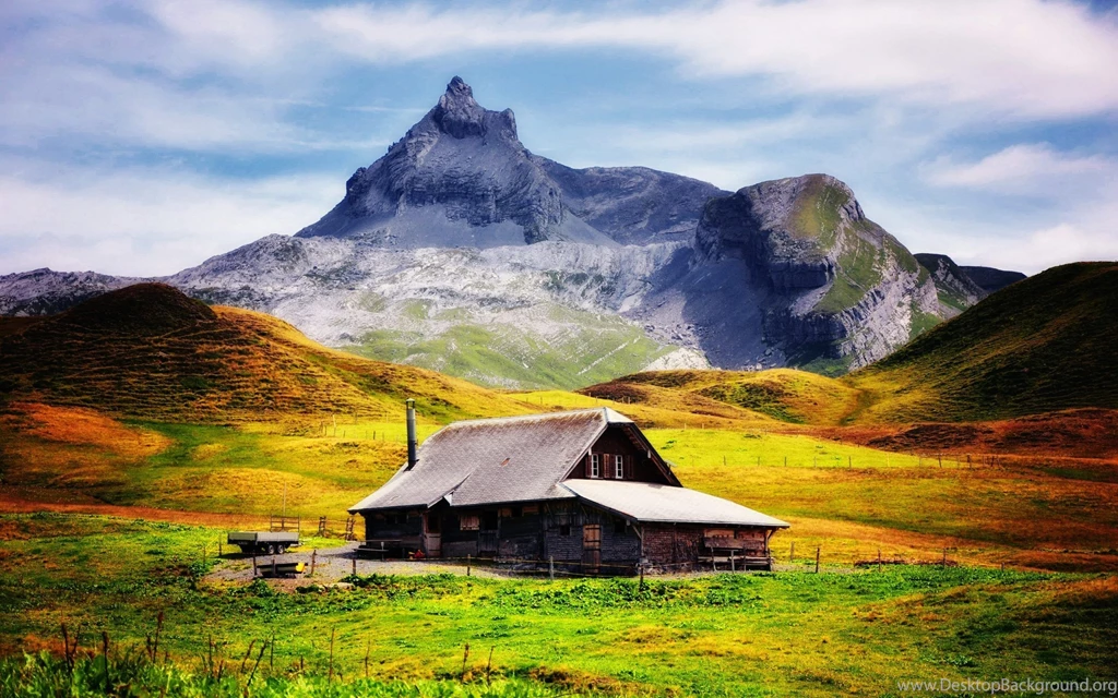 Mountain House Beautiful Scenery Wallpapers HD Download