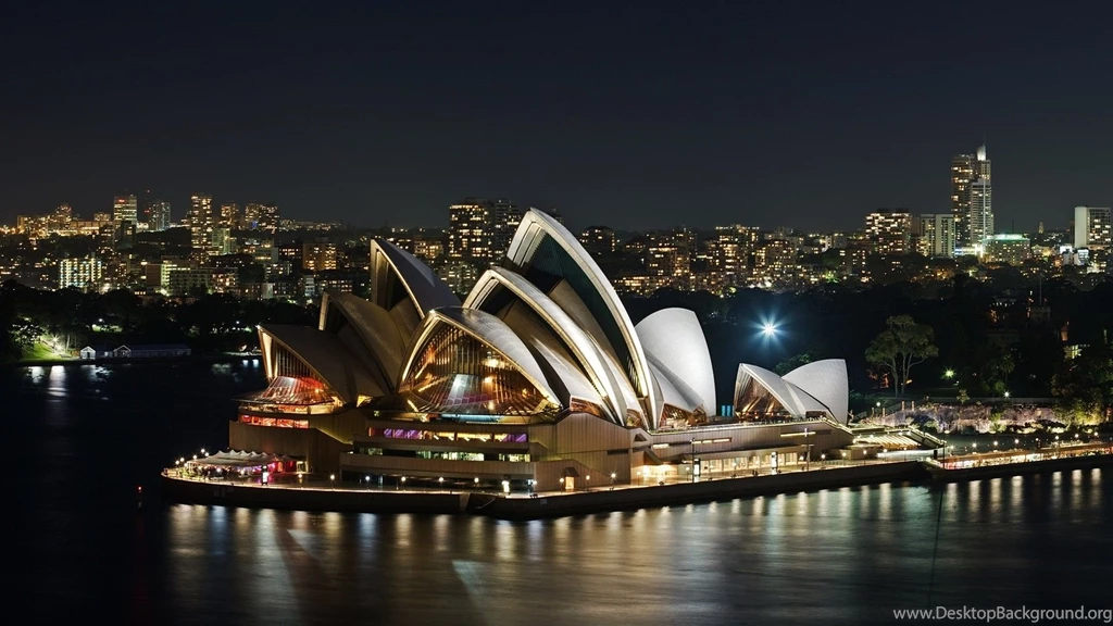 Download Beautiful Sydney Opera House Scenery At Night Wallpapers ...