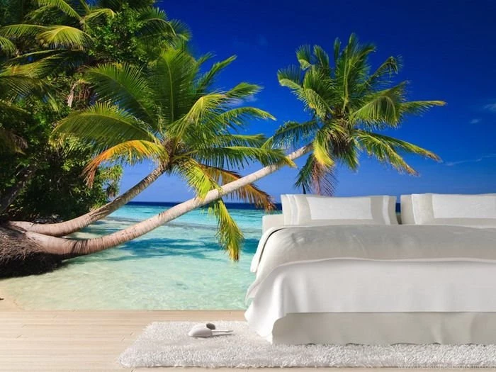 Modern Living Room With Beach Mural Wallpapers Mural Ideas 15450