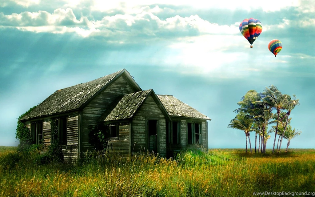 Fantasy, Background, Art, Photo, House (