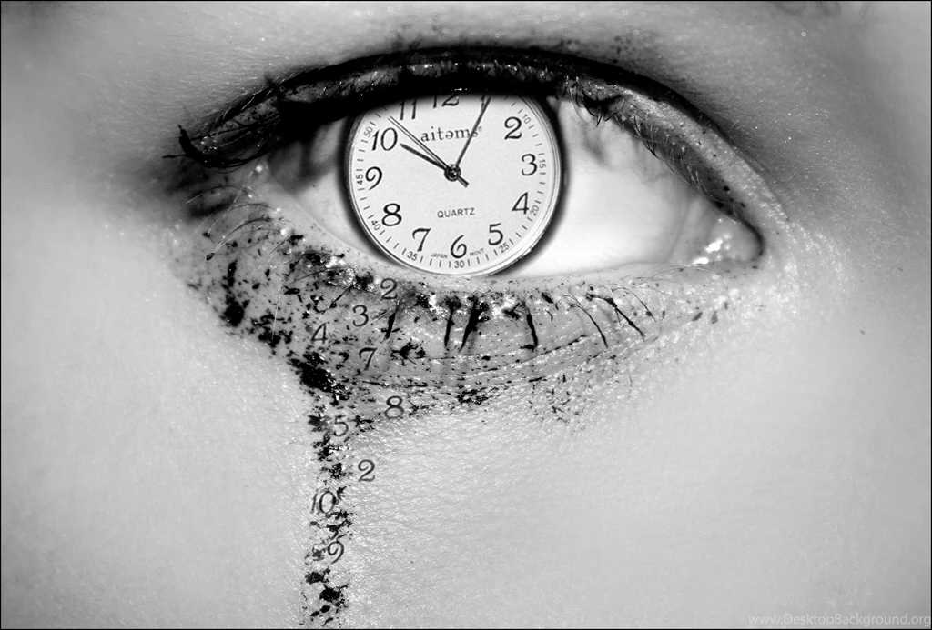 Clocks Eyes Grayscale Monochrome Photo Manipulation Wallpapers ...