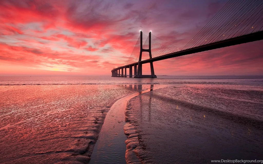 Bridge Ocean Beach Sunset Wallpapers