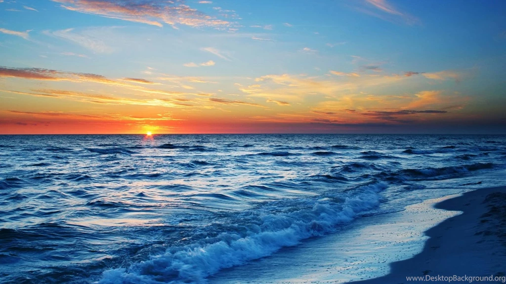 Ocean Horizon Sunset Wide HD Wallpapers