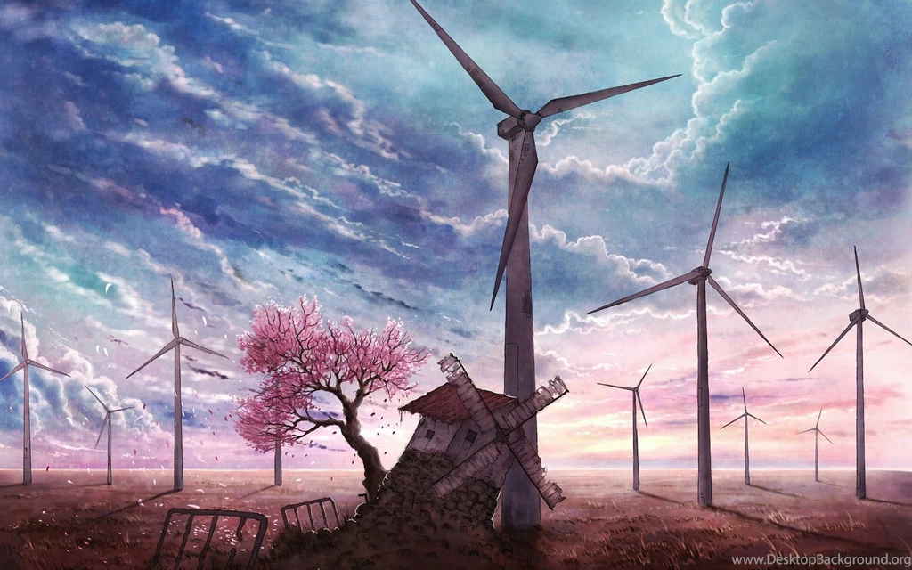 Old windmill on a purple day 1920x1200 artistic desktop wallpaper 28170.jpg