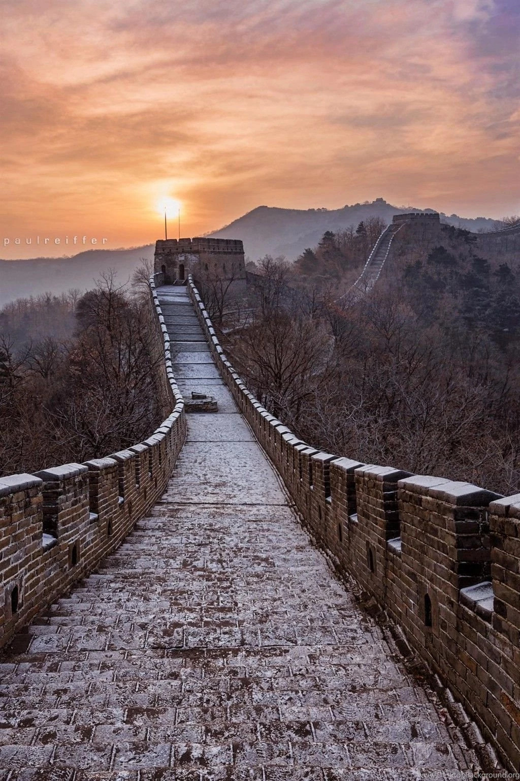 Great Wall Of China Simple Drawing Wallpaper.