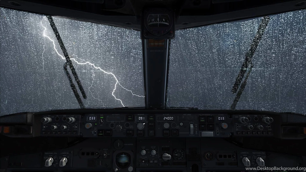 View From The Cockpit Of The Aircraft On The Storm Wallpapers And ...
