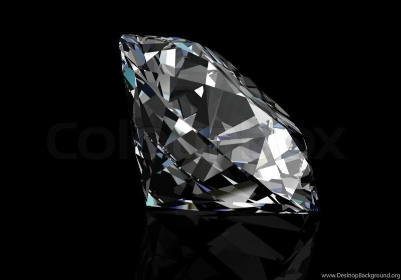 Diamond On Black Backgrounds (high Resolution 3D Image)