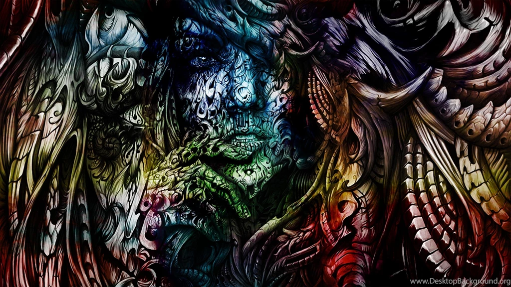 Beautiful Abstract Girl Colorful Version   (