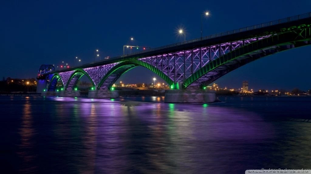 Peace Bridge At Night HD Desktop Wallpapers : High Definition ...