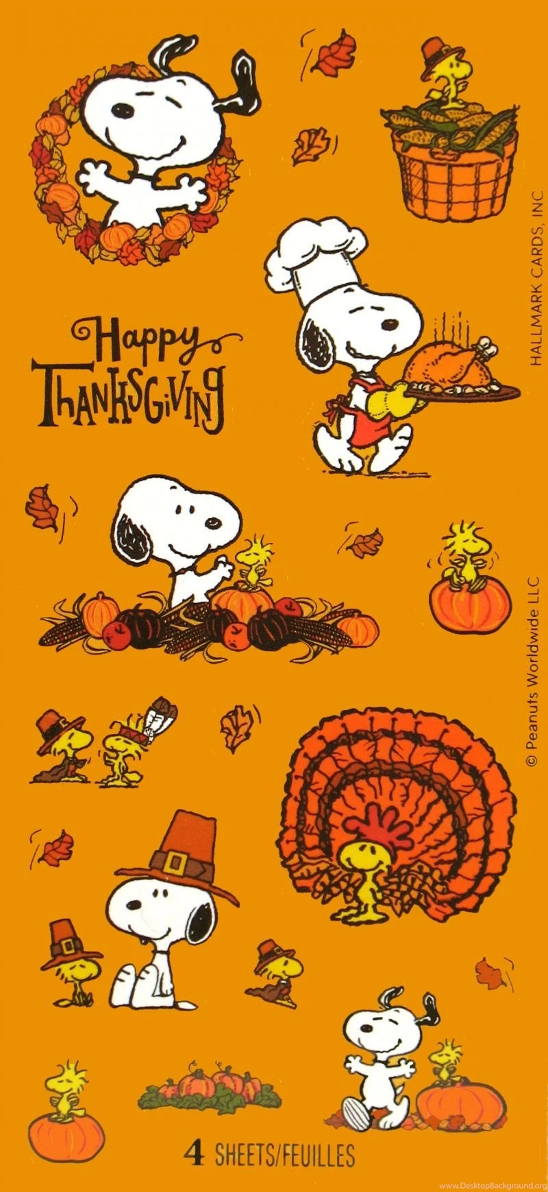 Snoopy Thanksgiving Stickers: Snoopn4pnuts.com