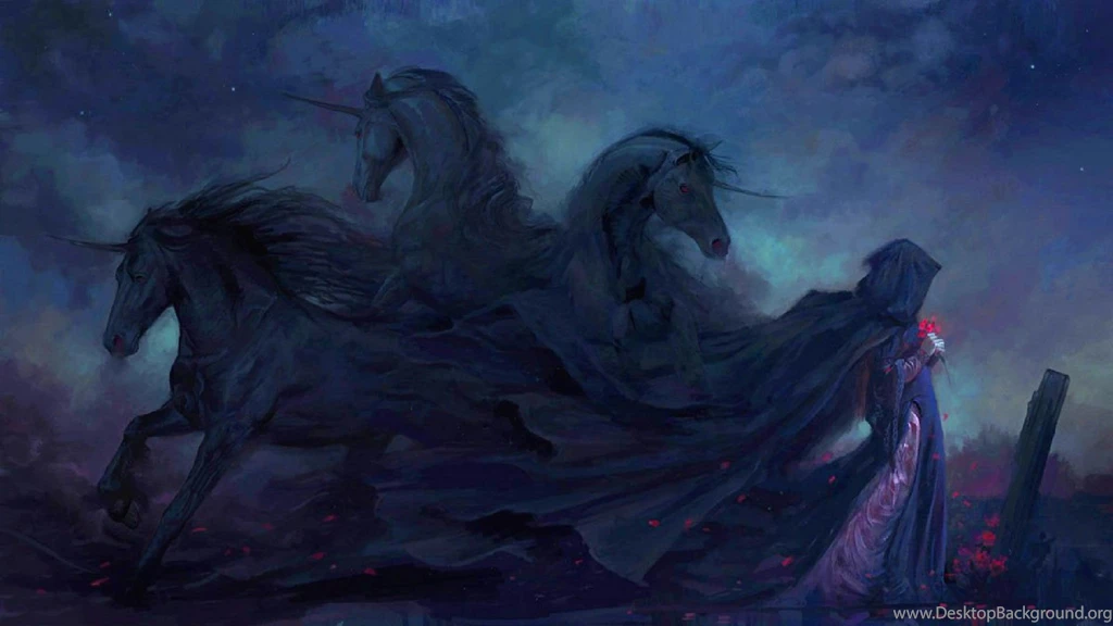 Dark Artistic Dark Horse Beauty Unicorn Evening Persephone Hades ...