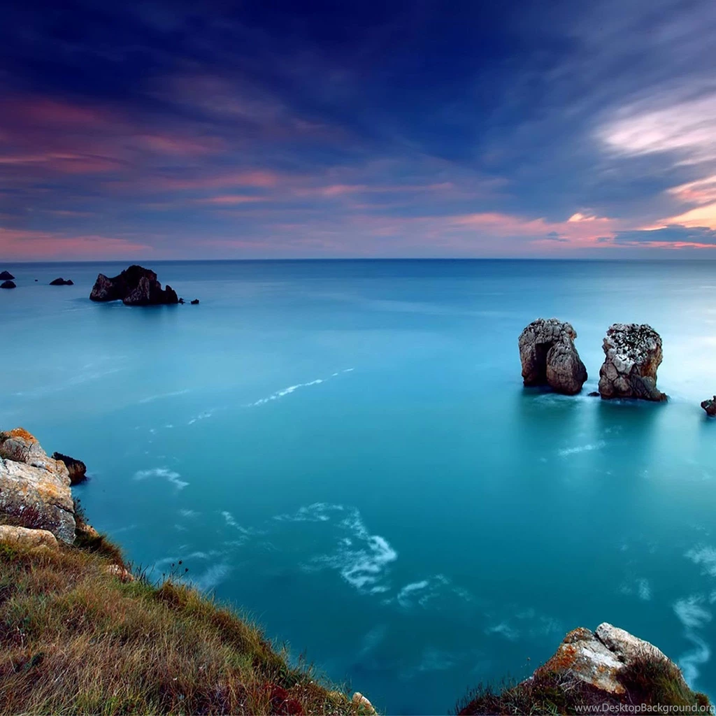 Ocean Blue Sunset iPad Air Wallpapers Download