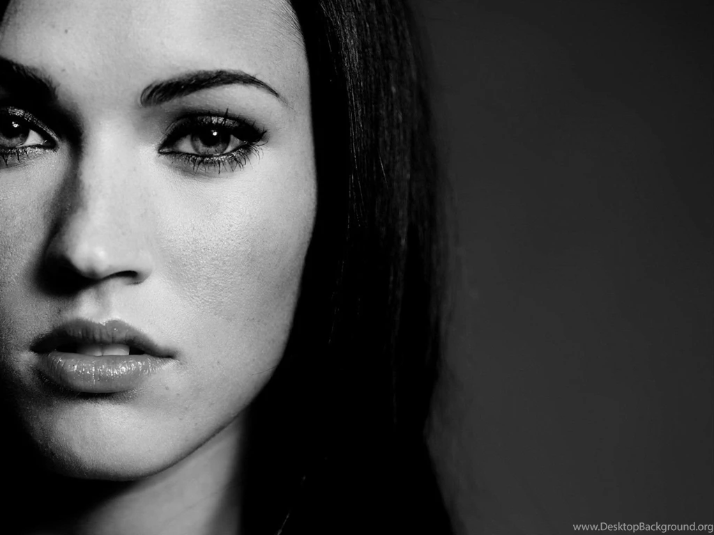 Megan Fox, Monochrome, Face Wallpapers HD