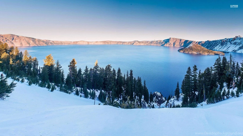 Winter At The Crater Lake, Oregon Wallpapers Nature Wallpapers ...