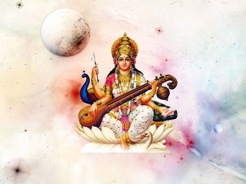 Hindu Goddess Maa Saraswati Free Desktop Wallpapers
