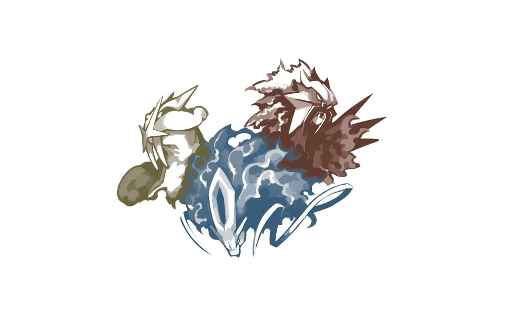 Pokemon, Simple Background, Suicune, Entei, Raikou :: Wallpapers