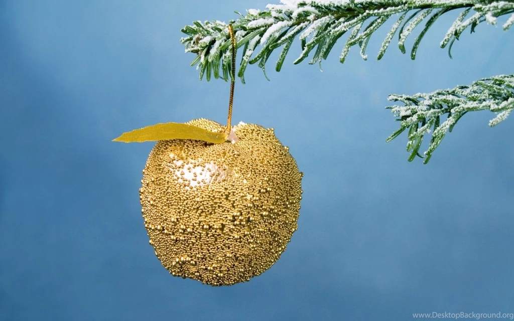 Download Wallpapers 1440x900 Christmas, New Year, Apple, Branch ...