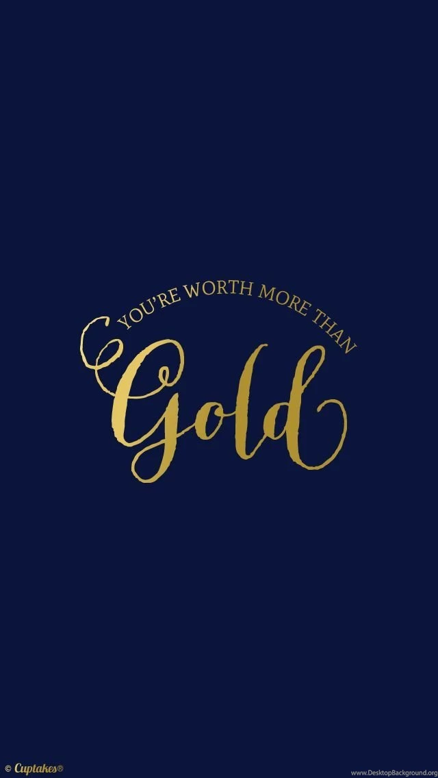 navy gold youre worth more quote iphone phone wallpapers