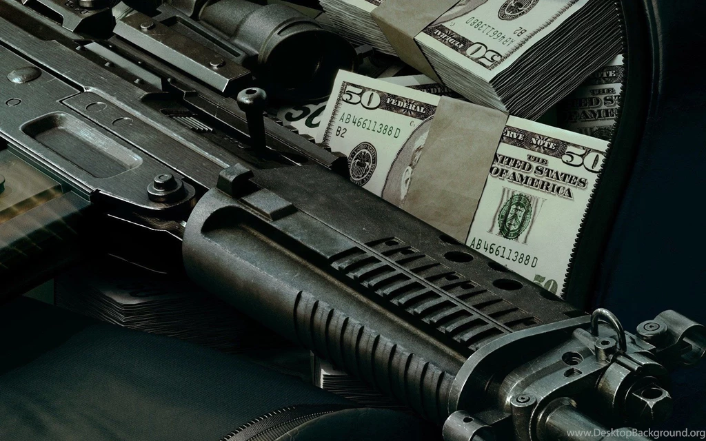 Us Dollars And Gun Wallpapers