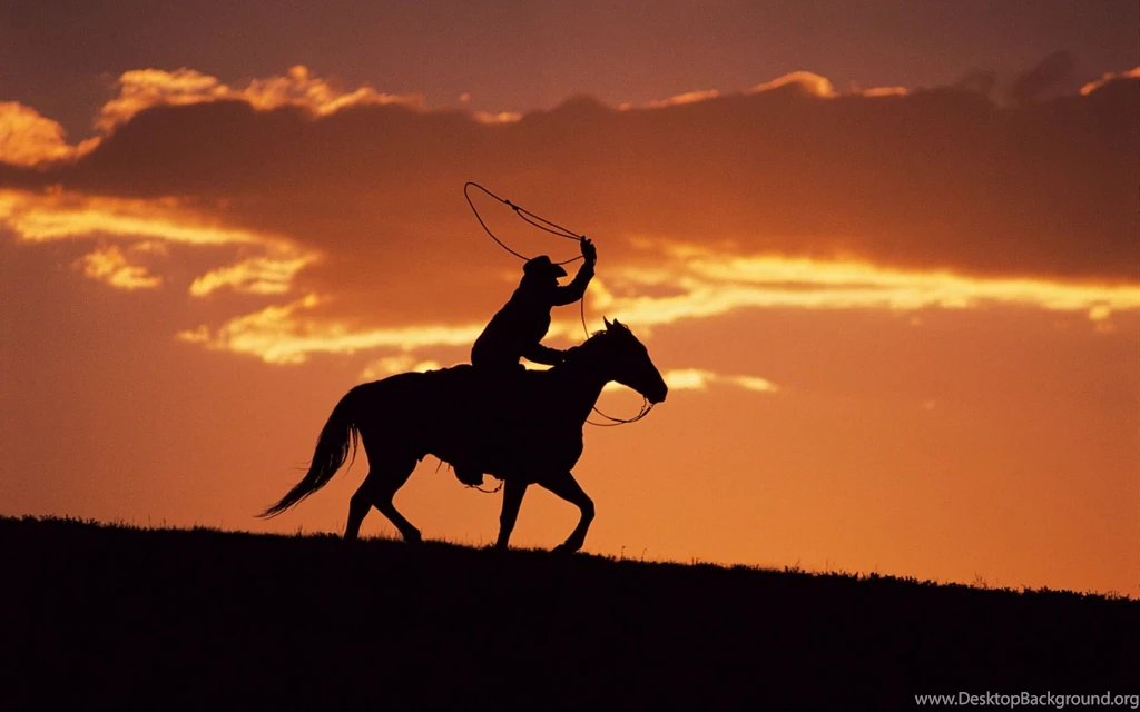 Western Cowboy At Sunset Wallpapers