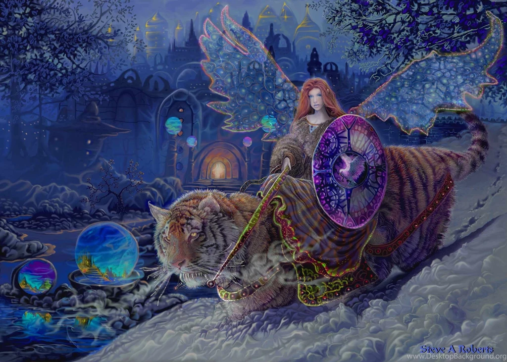Tiger Fairy Angel Magical Bokeh Wallpapers