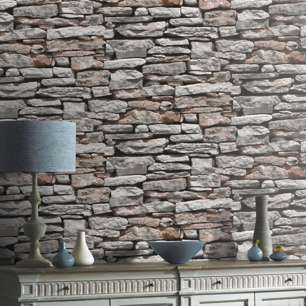New Brick Effect Faux Realistic Brick Stone Wall Pattern Photo ...