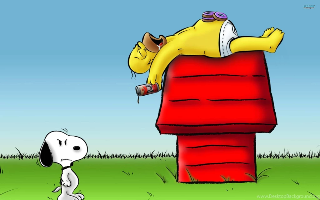 Wallpapers Funny Snoopy And Homer Simpson 1920 X 1200 Strange ...
